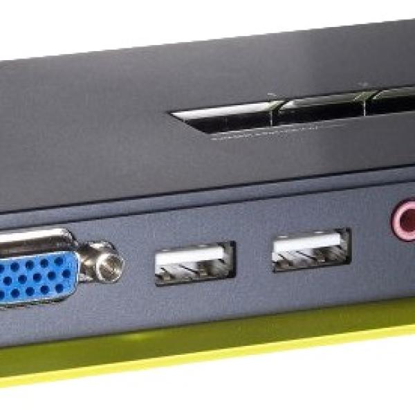 Comutador 4x Portas USB KVM + Áudio KVM - 0421 (Preto/Verde) - LEVEL ONE