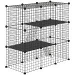 Recinto para Animais Pequenos com 31 Painéis Recinto para Animais de Estimação Personalizável com Rampas e Portas 105x45