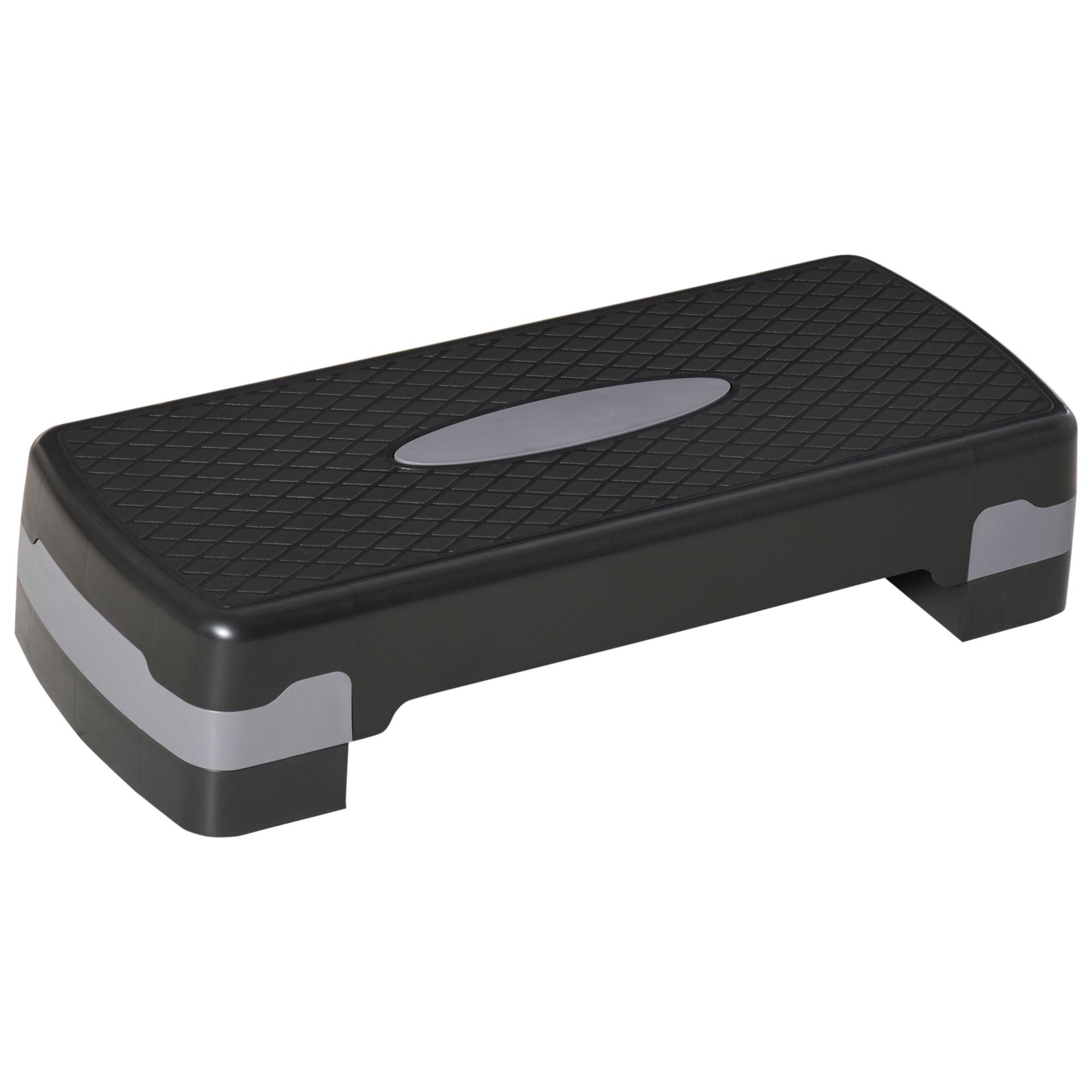 Step para Exercício Aeróbico Plataforma Step com Altura Ajustável em 2 Níveis com Carga Máxima 120kg para Exercício em Academia Casa 68x29x10 - 15cm Preto