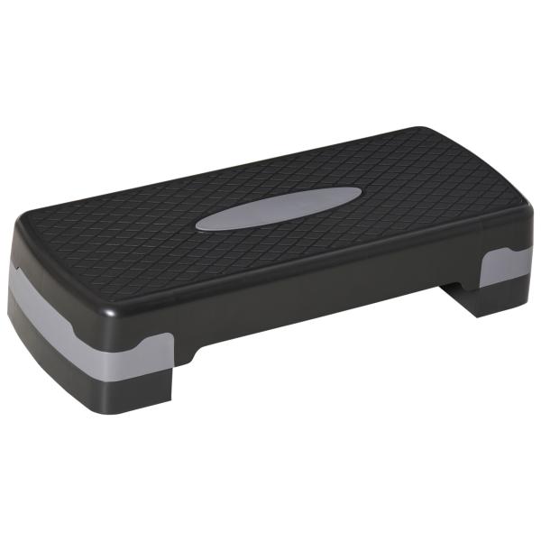Step para Exercício Aeróbico Plataforma Step com Altura Ajustável em 2 Níveis com Carga Máxima 120kg para Exercício em Academia Casa 68x29x10 - 15cm Preto