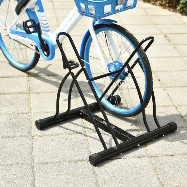 Suporte de Estacionamento Cruzado para 2 Bicicletas Aço Portátil 60x54x57 cm Preto