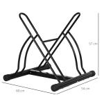 Suporte de Estacionamento Cruzado para 2 Bicicletas Aço Portátil 60x54x57 cm Preto