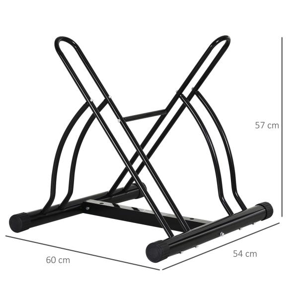 Suporte de Estacionamento Cruzado para 2 Bicicletas Aço Portátil 60x54x57 cm Preto