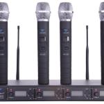 Central 4 Microfones de Mão s/ Fios UHF 4 Canais (PLL - 400) - AZUSA