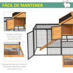 Coelheira para pequenos animais de estimação de 2 níveis com rampa e bandeja removível 122x63x92 cm madeira e cinza