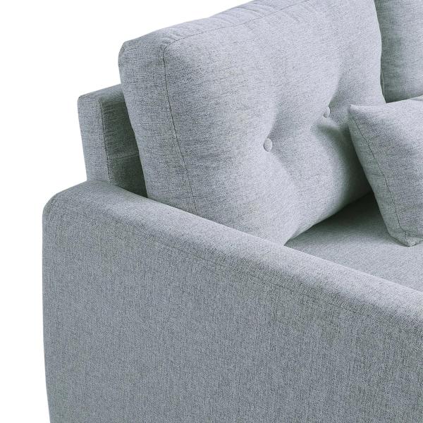 Sofá de 2 lugares Poltrona de dois lugares para sala de estar com almofadas e assento acolchoado fronha lavável 140x78x83 cm cinza claro