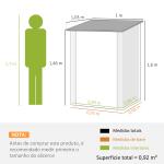 Abrigo de Jardim de Aço Galvanizado com Porta Fechadura e Teto Inclinado 0,92 m² 100x103x160 cm Marrom