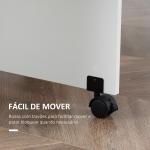 Mesa de Sala de Jantar Dobrável Mesa de Madeira com 2 Prateleiras de Armazenamento e Rodas para Cozinha 75x140x74 cm Branco