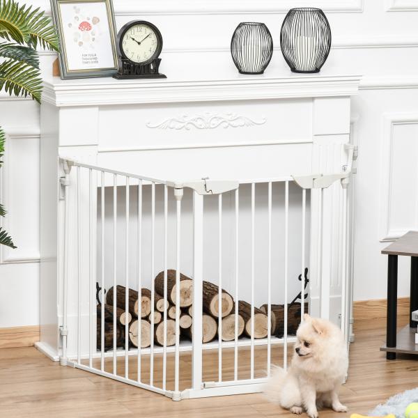 Barreira de Segurança para Animais de Estimação Barreira Dobrável de 3 Painéis 180x74,5 cm Branco