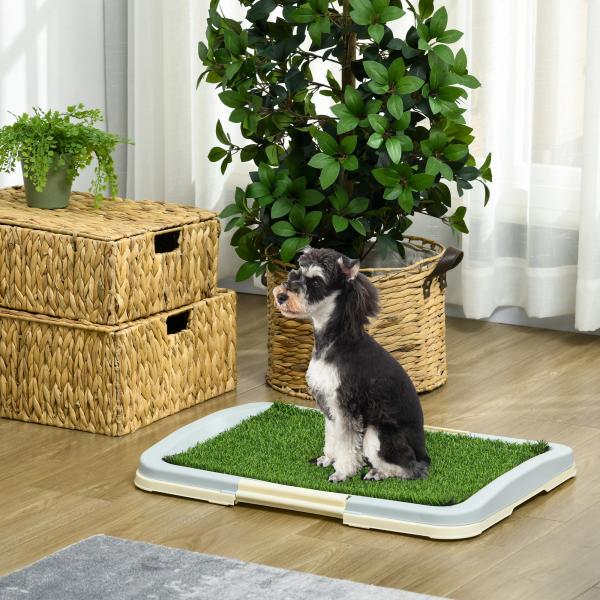 Sanita para Cães com Relva Artificial Grade e Bandeja Desmontável para Adestramento de Cães 63x48,5x6 cm Multicor