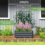 Caixa de Plantio de Aço Galvanizado com Treliça para Plantas Trepadeiras e Fundo Aberto 80x115x125 cm Cinza Escuro