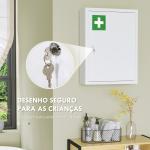 Armário de Parede para Medicamentos de Aço com 3 Prateleiras e 2 Chaves para Casa de Banho 40x15x53,5 cm Branco