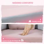 Sofá para Crianças com Almofada em Forma de Coroa Dobrável em Cama e Zona de Brincadeiras 116x61x14 cm Rosa e Azul Acinzentado