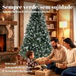Árvore de Natal Artificial 180 cm Árvore de Natal com 910 Ramos com Efeito Neve 58 Pinhas Verde