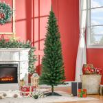 Árvore de Natal Artificial 180cm Ignífugo com 390 Pontas de Ramo PVC Decoração de Natal para Interiores Fácil de Montar Verde