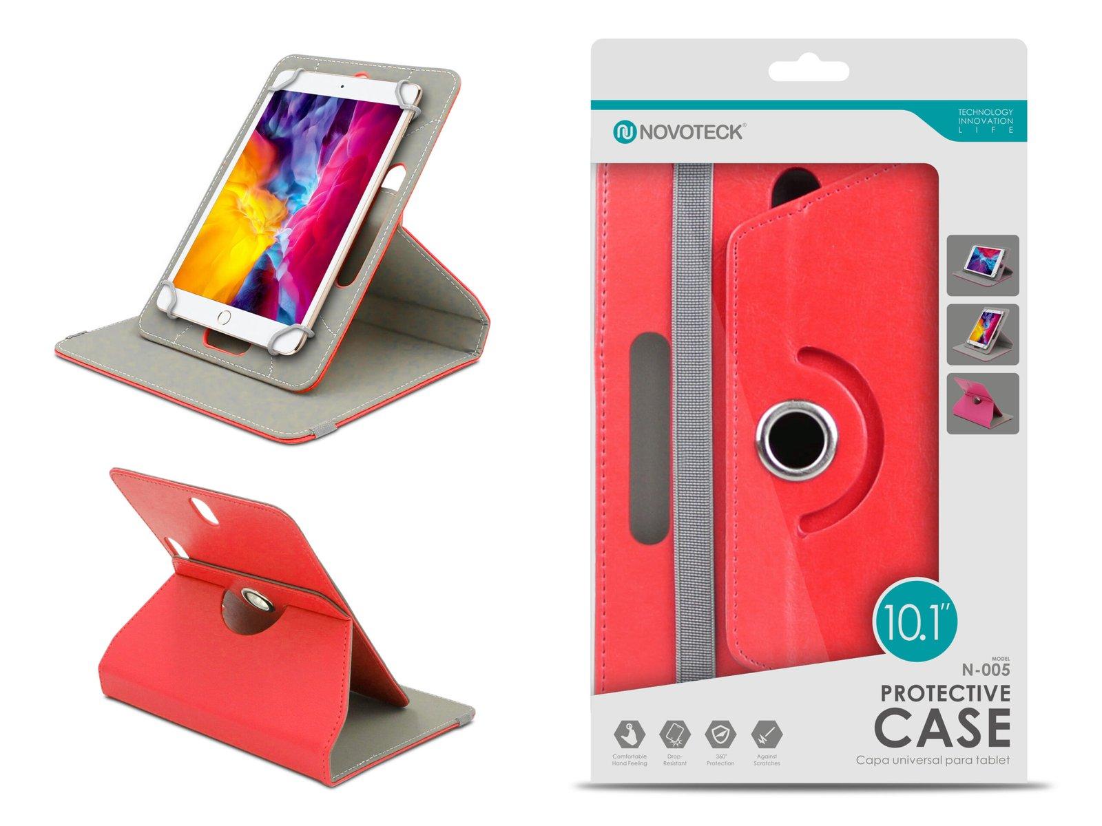 Capa Protetora Universal Vermelho para Tablet de 10.1'' - N-005- Confortável, Resistente a Quedas e com Suporte Ajustável