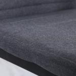 Conjunto de 4 Cadeiras de Sala de Jantar Estofadas em Linho e Pés de Metal para Cozinha Carga Máxima 120kg 41x50x97cm Cinza