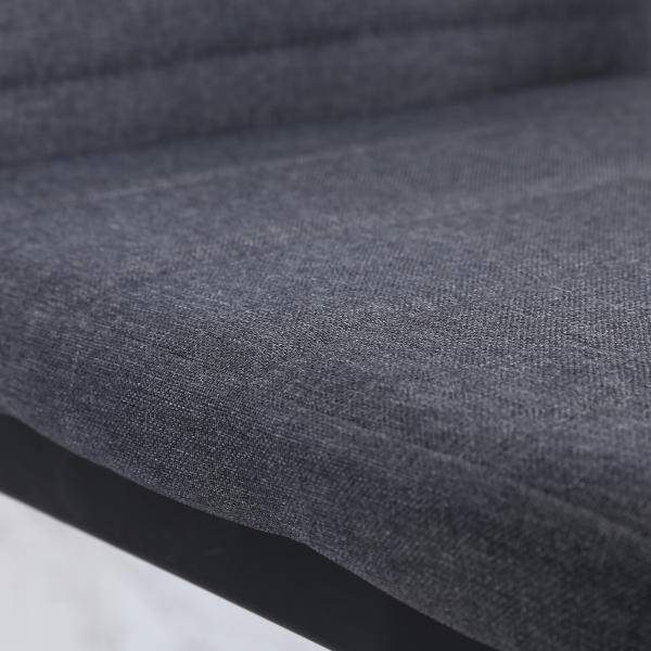 Conjunto de 4 Cadeiras de Sala de Jantar Estofadas em Linho e Pés de Metal para Cozinha Carga Máxima 120kg 41x50x97cm Cinza
