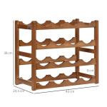 Suporte para 16 Garrafas de Bambu Prateleira para Garrafas de Vinho de 4 Níveis 43x23,5x38cm Marrom