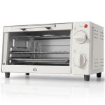Mini Forno Elétrico 9L com Temperatura Ajustável até 230°C Temporizador 60 min e Bandeja para Assar 35x24,6x20 cm Creme