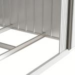 Abrigo de Jardim 213x130x185cm Abrigo de Jardim Metálico de Exterior com 2 Portas Deslizantes e 4 Janelas Branco e Cinza