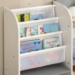 Organizador de Brinquedos Estante para Crianças com Prateleiras Abertas para Dormitório Sala de Jogos 85x26x84 cm Cinza