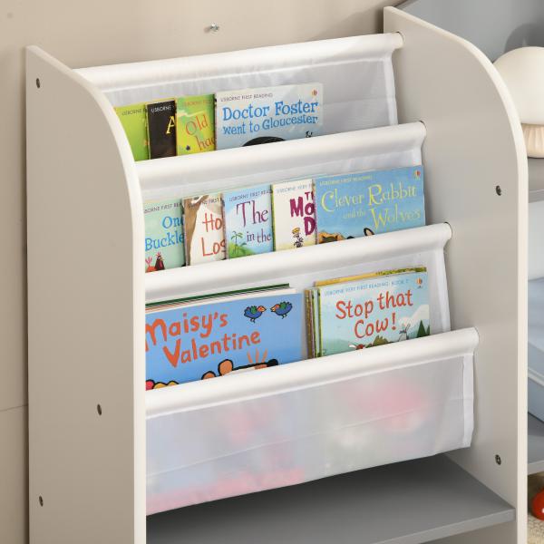 Organizador de Brinquedos Estante para Crianças com Prateleiras Abertas para Dormitório Sala de Jogos 85x26x84 cm Cinza