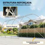 Garagem Exterior para Carro 3x5 m Impermeável com Tecido PE Resistente Estrutura de Aço Galvanizado UPF30+ Cinzento