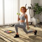 Conjunto de Halteres de 6 Peças Total de 6 kg, 2x1,5 kg, 2x1 kg e 2x0,5 kg, Halteres Hexagonais com Revestimento de PU com Mala para Exercícios em Casa, Ginásio, Multicolor