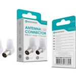 Conector de Antena em Ângulo NOVOTECK L-002 - Macho 9,5mm + Fêmea 90°, Conexão Segura e Durável