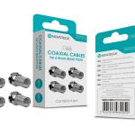 Conjunto de Conetor Coaxiais NOVOTECK L-008 - Conectores F Macho para 6.4mm, Pacote com 4, Instalação Fácil