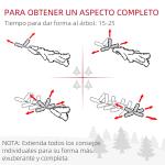 Árvore de Natal Artificial 150cm com 676 Ramas e 41 Pinhas Folhas de PVC com Efeito de Neve Base Dobrável e Suporte Metálico para Interiores Verde