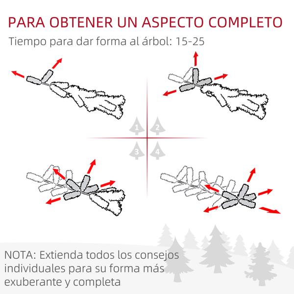 Árvore de Natal Artificial 150cm com 676 Ramas e 41 Pinhas Folhas de PVC com Efeito de Neve Base Dobrável e Suporte Metálico para Interiores Verde