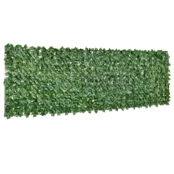 Vedação Artificial em Rolo 3m Vedação de Privacidade para Balcão Jardim Exterior Planta Decorativa de Parede PE Verde