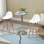Conjunto de 2 Bancos de Bar Estofados em PU Bancos Altos de Cozinha com Assento de 69 cm 43x43x91 cm Branco