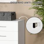 Cómoda com 4 Gavetas Cómoda de Dormitório de Estilo Moderno para Sala de Estar Entrada Corredor 112x38,2x81cm Branco