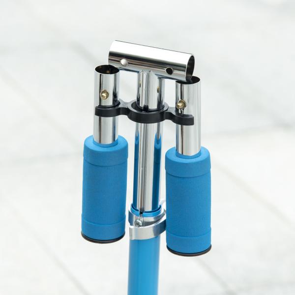 Trotinete para Crianças Dobrável com Luzes e Música 4 Alturas Ajustável Rodas Brilhantes e Pedal LED 67x32x65 - 78 cm Azul