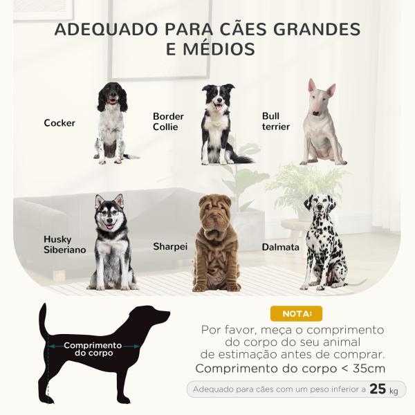 Cama Elevada para Cães Grandes e Médios 100x62x32 cm Revestimento em Chenille com Almofada Lavável Cinza Escuro