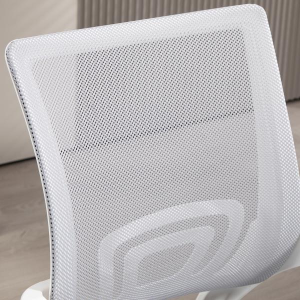 Cadeira de Escritório de Malha Giratória com Altura Ajustável Função Basculante e Apoio para os Braços 57x55x89 - 109 cm Cinza