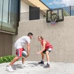 Tabela de Basquetebol de Parede para Interior e Exterior com Painel Inquebrável de 110x75 cm e Rede Resistente a Rasgos Preto
