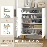 Móvel Sapateira de Entrada Armário Sapateira com Prateleiras Ajustáveis para 15 - 20 Pares de Sapatos 72x31,5x95 cm Branco