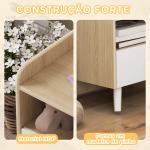 Mesa de Cabeceira Infantil de Madeira Mesa de Cabeceira para Crianças com Gaveta Bordas Redondas 40x32,5x40 cm Branco e Madeira
