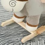 Baloiço Infantil em Forma de Burro para Bebés 18 - 36 Meses com Som Cinto de Segurança Apoio para os Pés 61x34x58 cm Cinza