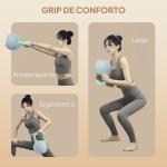 Kettlebell de 6 kg Pesa Russa Preenchida de Areia Metálica e Alça Antiderrapante para Treino em Casa Ginásio 19x19x28 cm Cinzento
