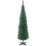 Árvore de Natal Slim 180 cm Árvore de Natal Artificial com 321 Ramos Suporte Metálico Decoração para Interior Verde