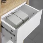 Armário de banheiro alto com 1 porta gaveta e 3 estantes Prateleira ajustável para sala de estar de cozinha 32,6x30x171,2 cm Madeira natural e branco