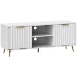 Móvel de TV Moderno Móvel de TV para Sala de Estar com 2 Compartimentos Abertos para Televisores de 55 Polegadas 120x35x48 cm Branco