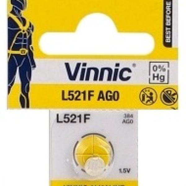 Pilha Alcalina V384/SR41SW/AG0/L521 1,5V - VINNIC
