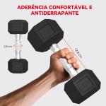 Conjunto de Halteres 2x4kg 2x6kg 2x8kg com Suporte de Armazenamento para Exercício e Treino Preto