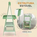 Cavalete de Pintura Infantil 3 em 1 Quadro Dupla Face com Rolo de Papel e Cestos de Arrumação Verde